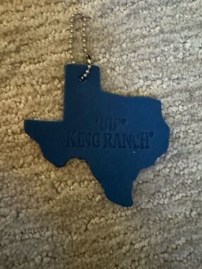 King Ranch Blue Leather Texas Key Tag